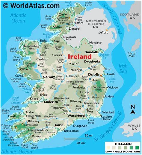 Vị trí nước ireland trên bản đồ thế giới