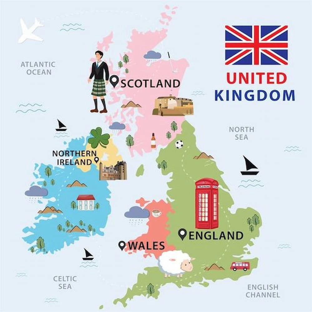  UK bao gồm 4 quốc gia thành viên: Anh, Scotland, Wales và Bắc Ireland