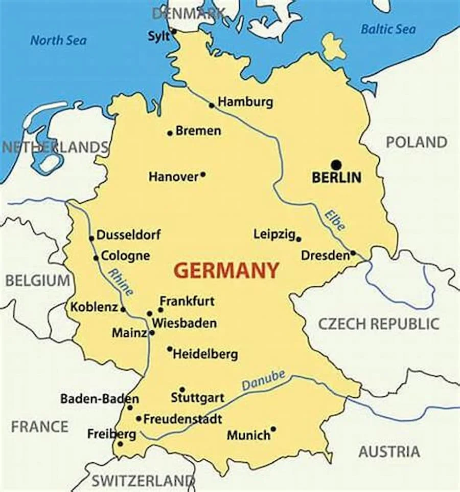 Vị trí nước Đức trên bản đồ thế giới