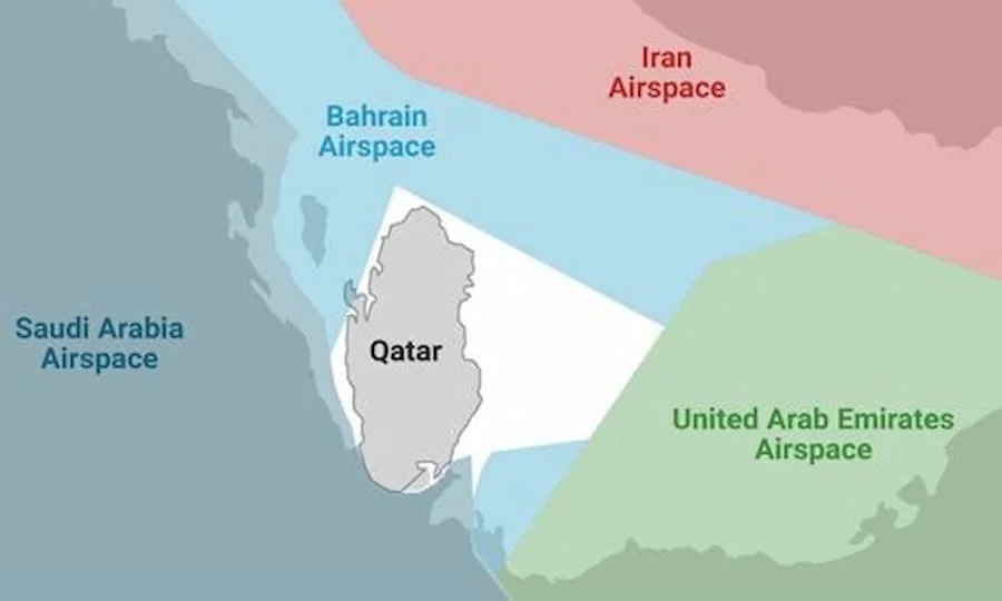 Qatar trên bản đồ thế giới