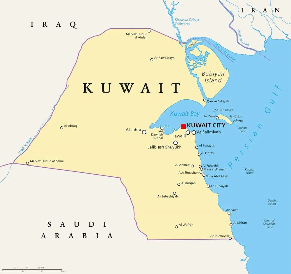 Bản đồ của Kuwait