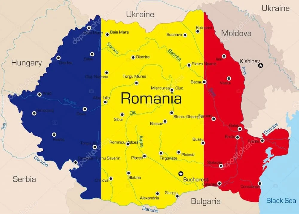 Bản đồ của đất nước Romania
