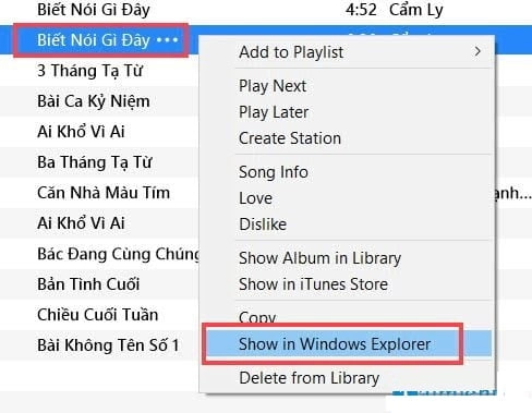 Click Show in Windows Explorer