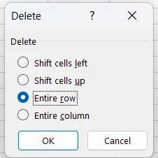 Xóa dòng trên Excel 2016 Xoá hàng/cột